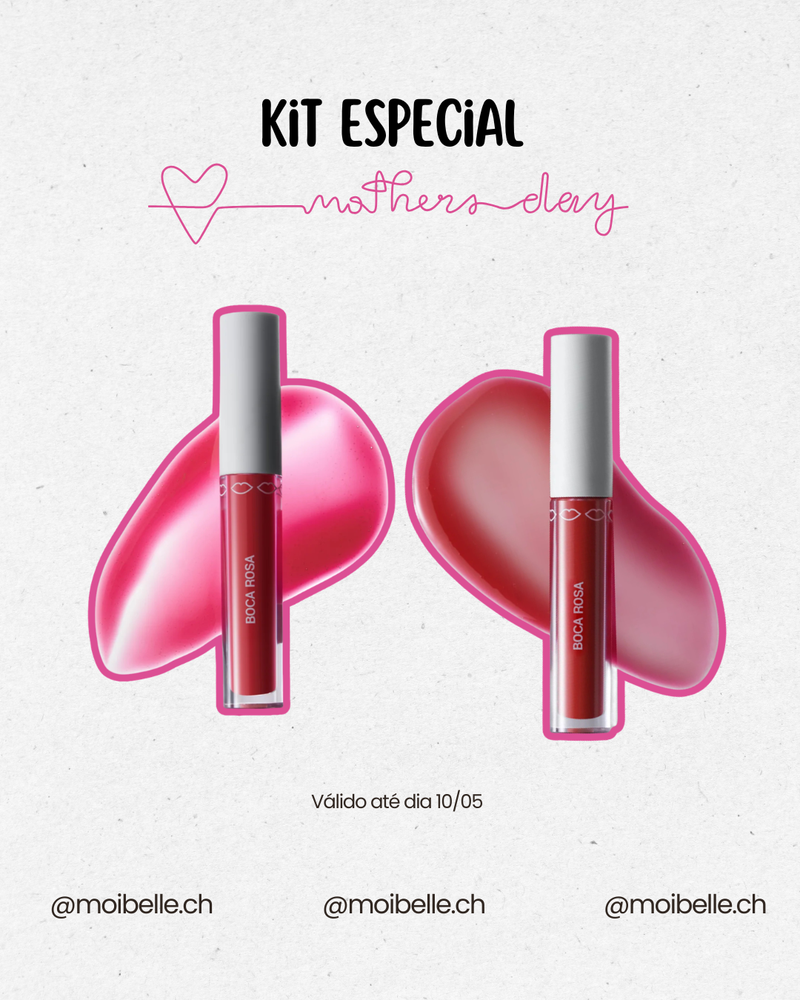 Kit Boca Rosa Hidra Lábios Vermelho e Rosa Translucido