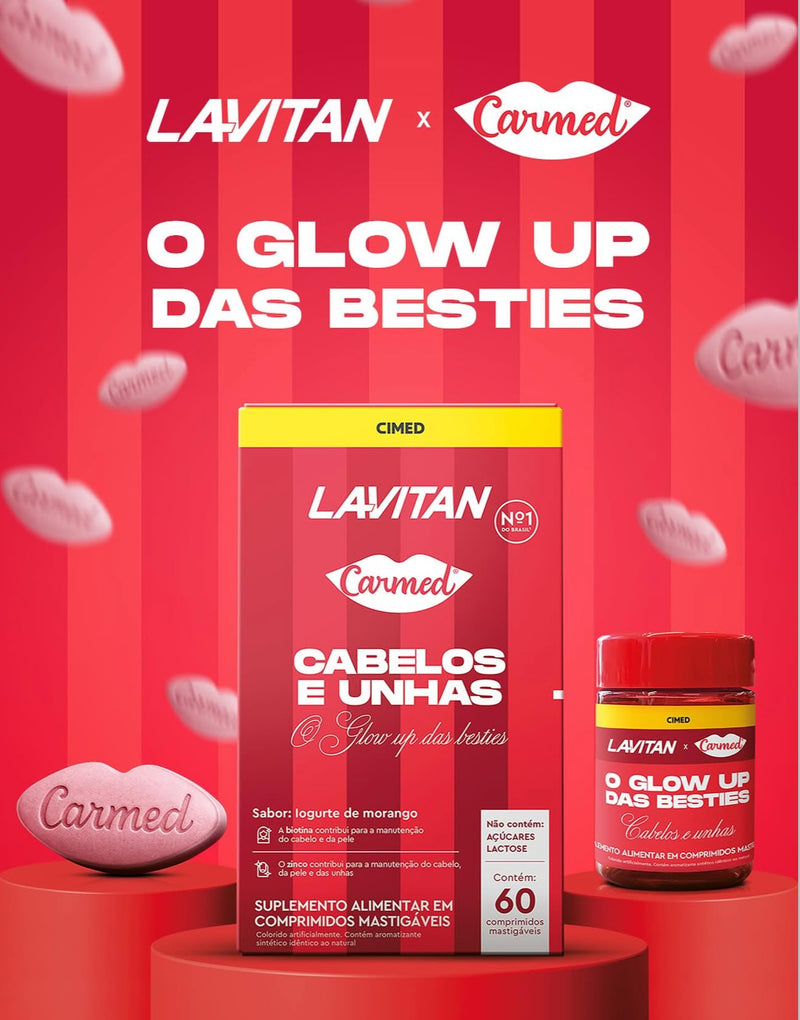 Lavitan Carmed Cabelos e Unhas 60 Comprimidos Mastigáveis