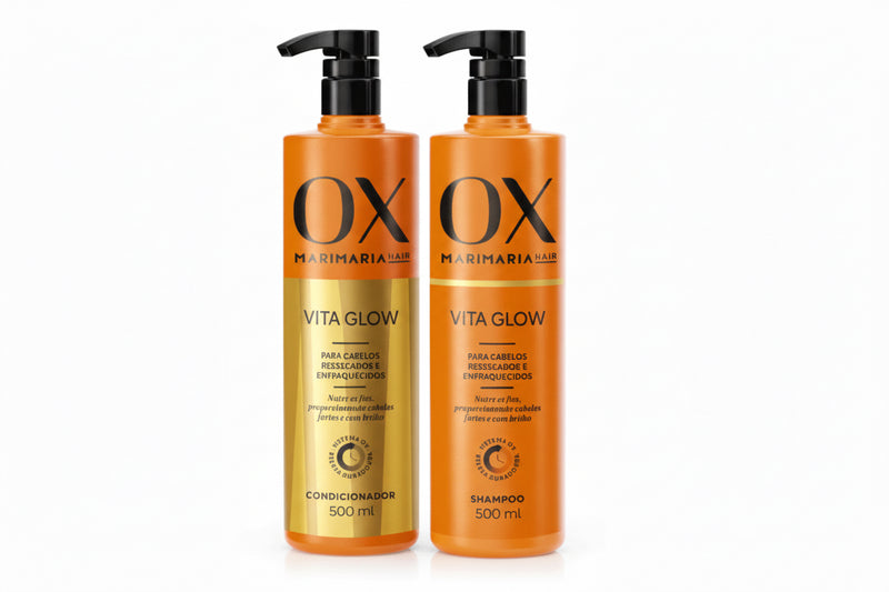 Kit Vita Glow Shampoo+condicionador+ Defrizante + BRINDE OX Mari Maria Hair