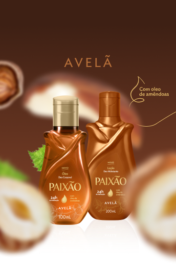 Kit Paixão Avelã Loção Hidratante e Óleo Corporal de Amêndoas com Avelã