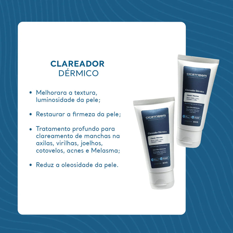 Creme Clareador de Manchas no Rosto e Corpo Clareador Dérmico 60g
