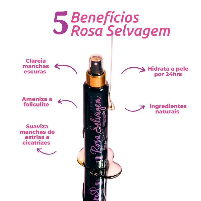 Rosa Selvagem Clareador De Manchas, Estrias E Foliculite 100 Ml